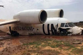 Sự cố khiến phần đầu máy bay bị hư hỏng nặng. (Nguồn: Fille)