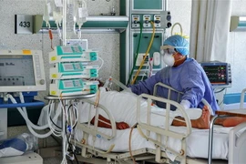 Nhân viên y tế chăm sóc bệnh nhân mắc COVID-19 tại trung tâm y tế ở Toluca, Mexico ngày 9/4/2020. (Ảnh: AFP/TTXVN)