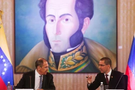 Ngoại trưởng Nga Sergei Lavrov gặp người đồng cấp Venezuela Jorge Arreaza. (Nguồn: AFP)