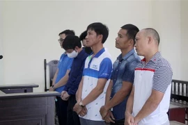 Các bị cáo nghe tòa tuyên án. (Ảnh: Nguyễn Nam/TTXVN)