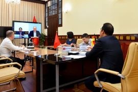 Thứ trưởng Bộ Ngoại giao Tô Anh Dũng hội đàm với Quốc vụ khanh Đức Niels Annen. (Ảnh: TTXVN)