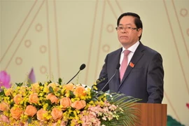 Bí thư Tỉnh ủy Bà Rịa-Vũng Tàu Phạm Viết Thanh phát biểu khai mạc Đại hội. (Ảnh: Hoàng Nhị/TTXVN)
