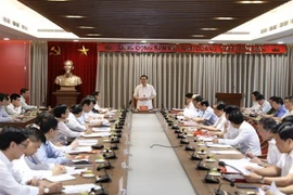 Bí thư Thành ủy Hà Nội Vương Đình Huệ phát biểu. (Ảnh: Văn Điệp/TTXVN)
