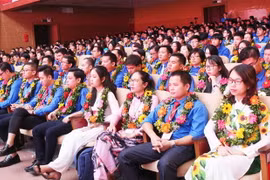 401 đại biểu được tuyên dương là những đoàn viên, thanh niên tiêu biểu có thành tích xuất sắc ở nhiều lĩnh vực. (Ảnh: Nguyễn Oanh/TTXVN)