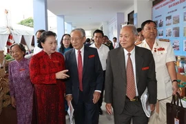 Chủ tịch Quốc hội Nguyễn Thị Kim Ngân với các đại biểu tại Đại hội. (Ảnh: Trọng Đức/TTXVN)