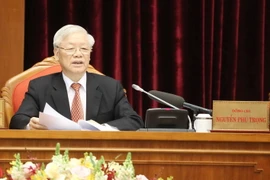 Tổng Bí thư, Chủ tịch nước Nguyễn Phú Trọng phát biểu khai mạc Hội nghị. (Ảnh: Trí Dũng/TTXVN)