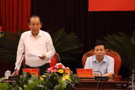 Phó Thủ tướng Thường trực Trương Hòa Bình phát biểu chỉ đạo. (Ảnh: Thanh Thương/TTXVN)
