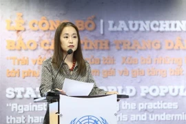 Bà Naomi Kitahara, Trưởng đại diện UNFPA Việt Nam phát biểu. (Ảnh: Minh Quyết/TTXVN)
