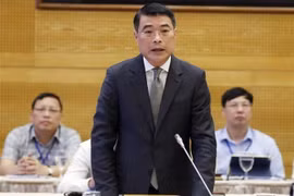 Thống đốc Ngân hàng Nhà nước Lê Minh Hưng phát biểu. (Ảnh: Thống Nhất/TTXVN)