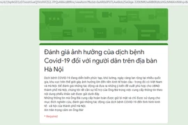 Khảo sát đánh giá ảnh hưởng của dịch bệnh COVID-19 đối với người dân trên địa bàn Hà Nội. (Ảnh chụp màn hình)