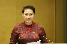 Chủ tịch Quốc hội Nguyễn Thị Kim Ngân phát biểu. (Ảnh: Dương Giang/TTXVN)