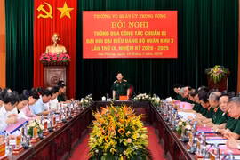 Đại tướng Ngô Xuân Lịch phát biểu tại hội nghị. (Nguồn: Bộ Quốc phòng)
