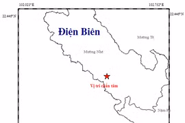 Bản đồ chấn tâm một trận động đất ở Điện Biên. (Nguồn: Viện Vật lý địa cầu)