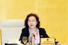 Chủ tịch Quốc hội Nguyễn Thị Kim Ngân phát biểu. (Ảnh: Trọng Đức/TTXVN)