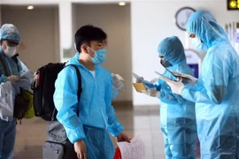 Hành khách về Việt Nam phải đáp ứng các thủ tục phòng, chống dịch bệnh vô cùng nghiêm ngặt. (Ảnh: Huy Hùng/TTXVN)