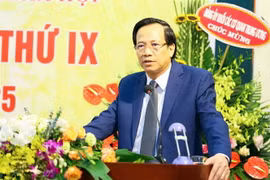 Ông Đào Ngọc Dung, Ủy viên Trung ương Đảng, Bí thư Ban Cán sự, Bộ trưởng Bộ Lao động, Thương binh và Xã hội phát biểu tại Đại hội. (Ảnh: TTXVN)