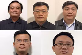 5 bị cáo Đoàn Ánh Sáng, Ngô Duy Chính, Nguyễn Xuân Giáp, Phạm Hồng Quang, Đặng Thành Nam. (Nguồn: Baochinhphu.vn)