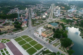 Quảng trường Km5 (Quảng trường 19-8), thành phố Yên Bái.(Ảnh: Đức Tưởng/TTXVN)