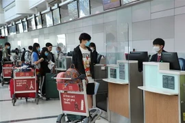 Công dân Việt Nam làm thủ tục lên máy bay về nước. (Ảnh minh họa. Nguồn: TTXVN)