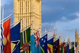 Cờ của các nước thuộc Khối thịnh vượng chung bên ngoài Quốc hội Anh. (Nguồn: worldatlas.com)