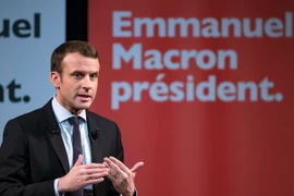 Ứng cử viên Tổng thống Emmanuel Macron phát biểu tại một cuộc vận động tranh cử ở Paris, Pháp. (Nguồn: EPA/TTXVN)
