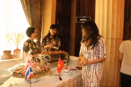 Khách tham quan gian hàng của Việt Nam. (Ảnh: Đỗ Quyên/Vietnam+)