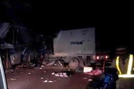 Hiện trường vụ tai nạn. (Nguồn: TTXVN)