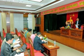 Tỉnh ủy Hải Dương tổ chức họp thông báo kết quả xử lý kỷ luật cán bộ. (Ảnh: Mạnh Tú/TTXVN)