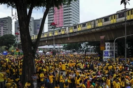 Quang cảnh cuộc biểu tình ở Kuala Lumpur ngày 30/8. (Nguồn: AFP/TTXVN)