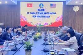 (Buổi làm việc của hai Bộ trưởng. (Ảnh: PV/Vietnam+)