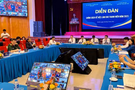Diễn đàn chính sách về việc làm cho thanh niên. (Ảnh: PV/Vietnam+)