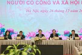 Hội nghị trực tuyến toàn quốc triển khai nhiệm vụ lao động, người có công và xã hội năm 2024. (Ảnh: Hoàng Hiếu/TTXVN)