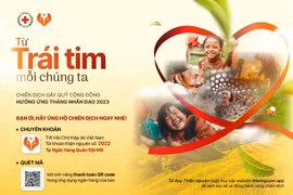  Chiến dịch gây quỹ cộng đồng “Từ trái tim mỗi chúng ta”. (Ảnh: PV/Vietnam+)