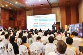 Quảng cảnh Diễn đàn Ngân hàng bán lẻ Việt Nam năm 2021. (Ảnh: CTV/Vietnam+)