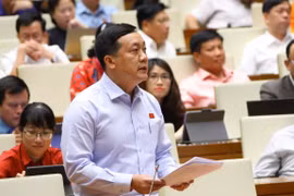 Đại biểu Quốc hội thành phố Hồ Chí Minh Hà Phước Thắng phát biểu. (Ảnh: Văn Điệp/TTXVN)