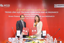 Lãnh đạo 2 bên tham gia ký kết. (Ảnh: Vietnam+)