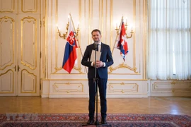 Ông Igor Matovic, lãnh đạo phong trào “Cá nhân Độc lập và Người dân Bình thường” (OĽaNO), phát biểu với báo giới tại Bratislava, Slovakia, ngày 4/3/2020. (Ảnh: AFP/TTXVN)