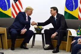 Tổng thống Brazil Jair Bolsonaro (phải) và người đồng cấp Mỹ Donald Trump. (Ảnh: NYT)