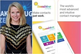 Bà Marissa Mayer với ứng dụng mới. (Ảnh: The Straits Times)