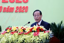 Đồng chí Nguyễn Đức Thanh, Bí thư Tỉnh ủy Ninh Thuận phát biểu khai mạc Đại hội . (Ảnh: Công Thử/TTXVN)
