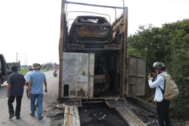 Hiện trường vụ cháy. (Ảnh: Quốc Việt/Vietnam+)