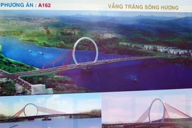 Các phương án kiến trúc cầu vượt sông Hương đáng chú ý nhất (Ảnh: Quốc Việt​/TTXVN)