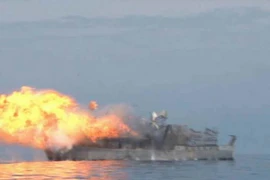 Triều Tiên bắn thử tên lửa chống hạm kiểu mới. (Nguồn: Yonhap/TTXVN)