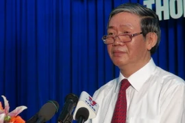 Ủy viên Bộ Chính trị, Bí thư Trung ương Đảng, Trưởng ban Tuyên giáo Trung ương, Chủ tịch Hội đồng Lý luận Trung ương Đinh Thế Huynh. (Ảnh: Vương Thoại Trung/TTXVN)