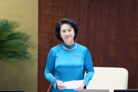 Chủ tịch Quốc hội Nguyễn Thị Kim Ngân phát biểu bế mạc Phiên họp chất vấn và trả lời chất vấn tại Kỳ họp thứ hai, Quốc hội khóa XIV. (Ảnh: Phạm Kiên/TTXVN)