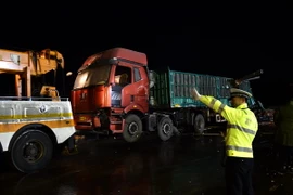 Hiện trường vụ tai nạn. (Nguồn: THX/TTXVN)