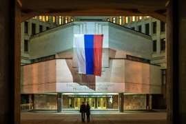 Trụ sở Hội đồng Nhà nước CH Crimea tại thủ phủ Simferopol ngày 20/3/2014. (Nguồn: AFP/TTXVN)