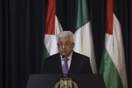 Tổng thống Palestine Mahmoud Abbas tại cuộc họp báo ở thành phố Bethlehem, Bờ Tây ngày 1/11. (Nguồn: THX/TTXVN)