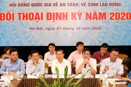 Đối thoại định kỳ của Hội đồng Quốc gia về An toàn, vệ sinh lao động năm 2020. (Ảnh: Anh Tuấn/TTXVN)