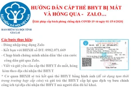 Hướng dẫn cấp lại thẻ bảo hiểm y tế qua Zalo. (Ảnh minh hoạ: PV/Vietnam+)